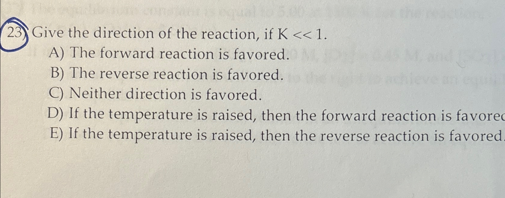Solved Give the direction of the reaction, if K