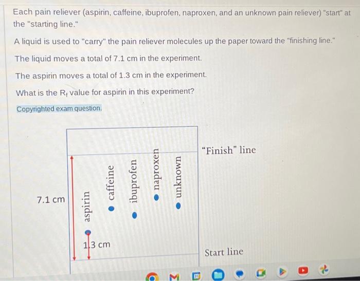 Solved Each pain reliever (aspirin, caffeine, ibuprofen,