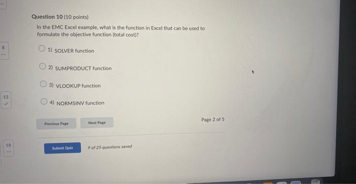 Solved In the EMC Excel example, what is the function in | Chegg.com