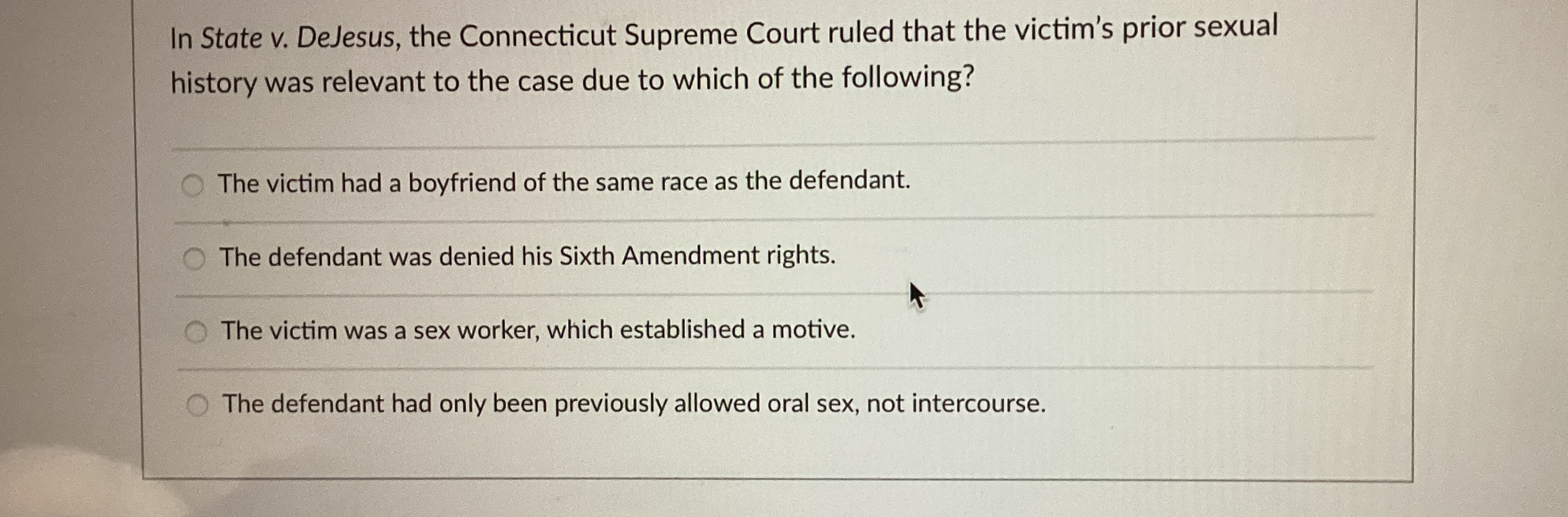 Solved In State v. ﻿DeJesus, the Connecticut Supreme Court | Chegg.com