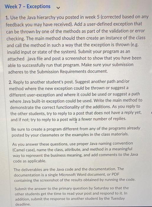 Solved 1. Create a Java class with two subclasses | Chegg.com