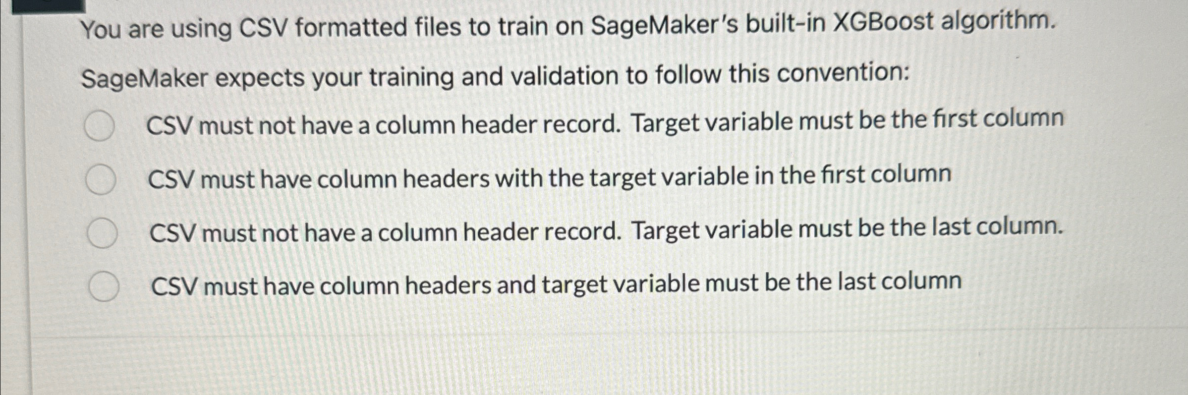 Solved You are using CSV formatted files to train on | Chegg.com