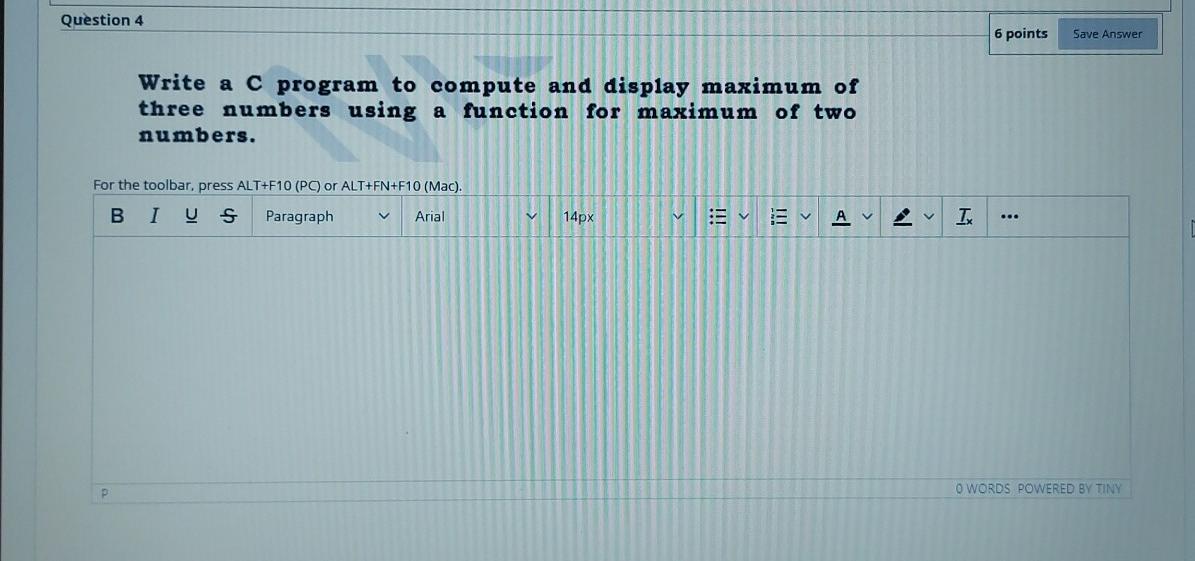 Solved Question 4 6 points Save Answer Write a C program to | Chegg.com