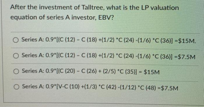 Solved EBV Made A 6M Series A Investment In Newco EBV s Chegg