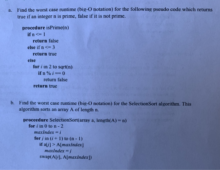 solved-big-o-analysis-worst-case-time-complexity-i-have-the-chegg