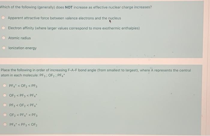 Solved Which of the following (generally) does NOT increase | Chegg.com