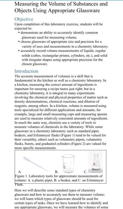 Solved Measuring the Volume of Substances and Objects Using | Chegg.com