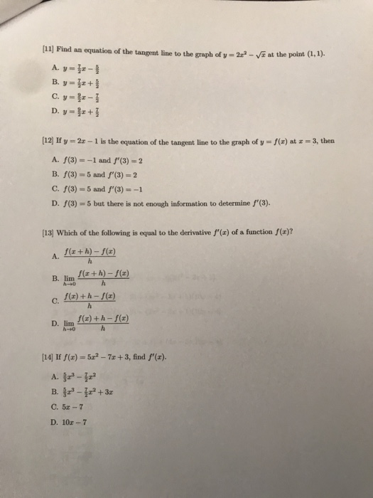 Solved 11 Find An Equation Of The Tangent Line To The G Chegg Com