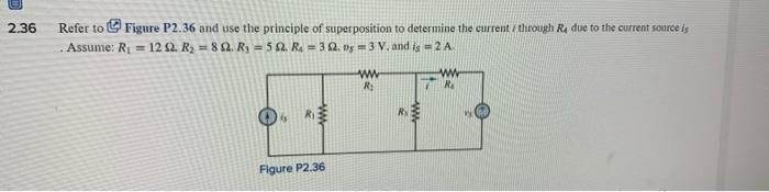 Solved IC 2.36 Refer To Figure P2.36 And Use The Principle | Chegg.com