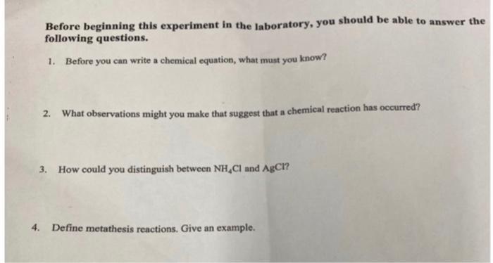 Solved 5. What is a precipitate? 6. Balance these equations: | Chegg.com