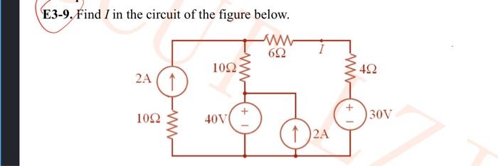 Solved E3-9. Find I in the circuit of the figure below. 6Ω | Chegg.com