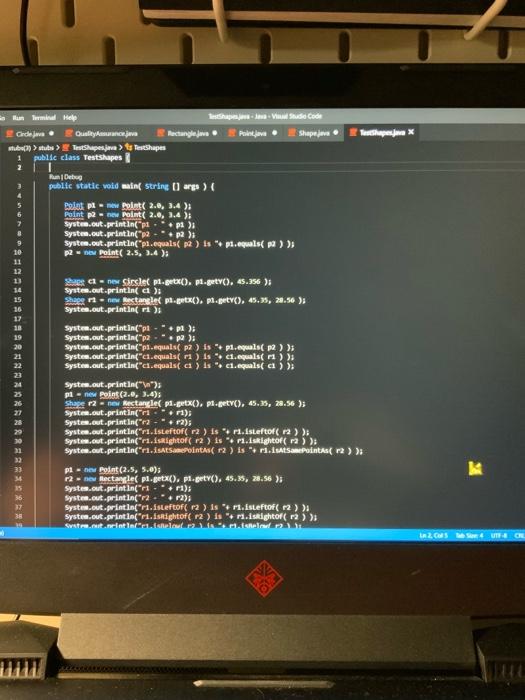 Solved when i run TestShapes.java i get error "could not | Chegg.com