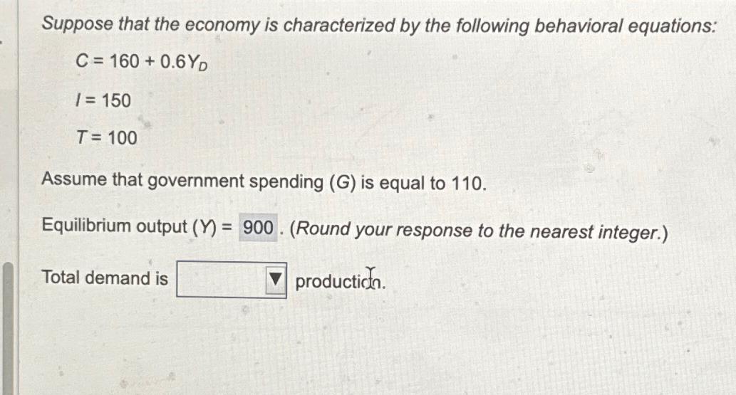 Solved Suppose That The Economy Is Characterized By The | Chegg.com