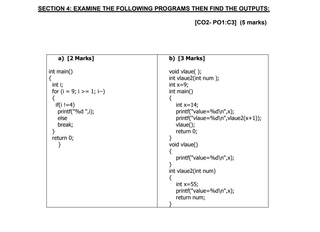 Solved SECTION 1: ANSWER THE FOLLOWING: (5 MARKS) a) What is | Chegg.com