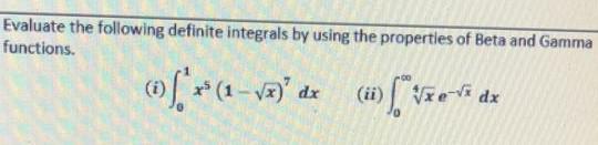 Solved Evaluate the following definite integrals by using | Chegg.com