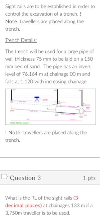Solved Sight rails are to be established in order to control | Chegg.com