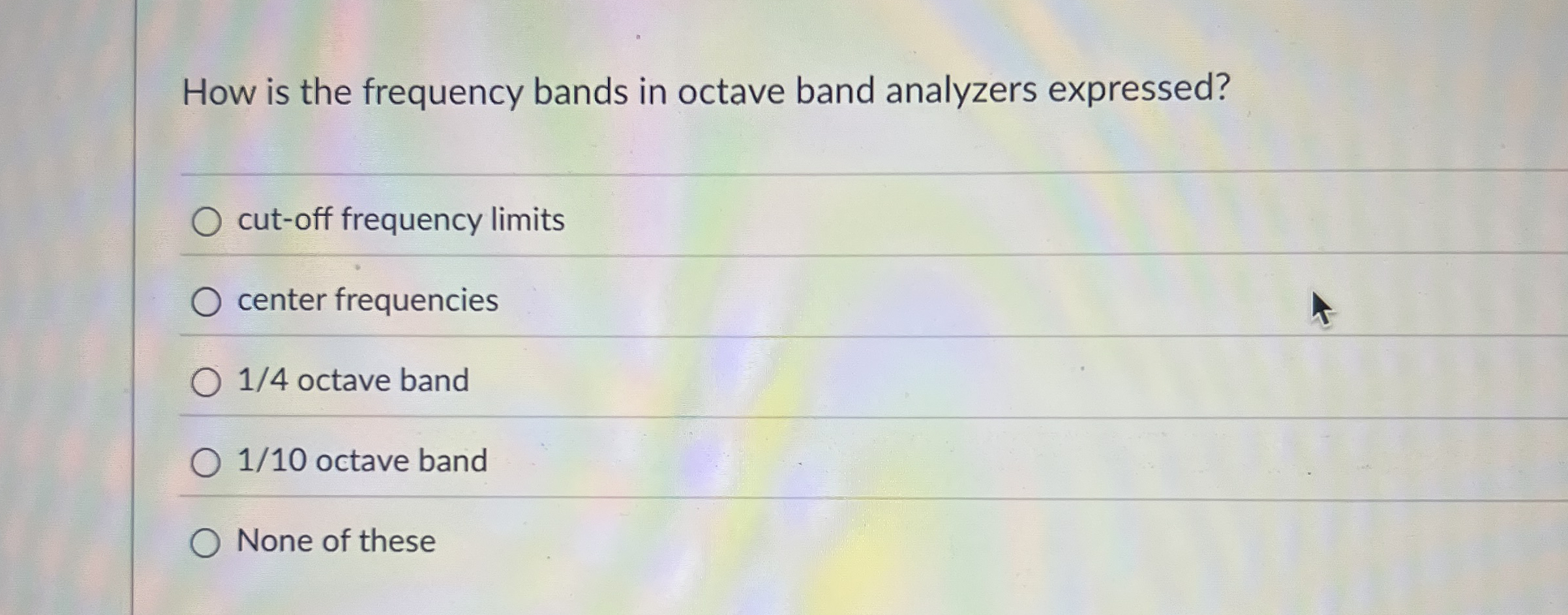 How is the frequency bands in octave band analyzers