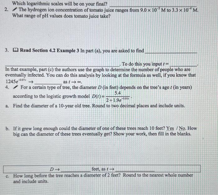Solved Which logarithmic scales will be on your final? 2. | Chegg.com
