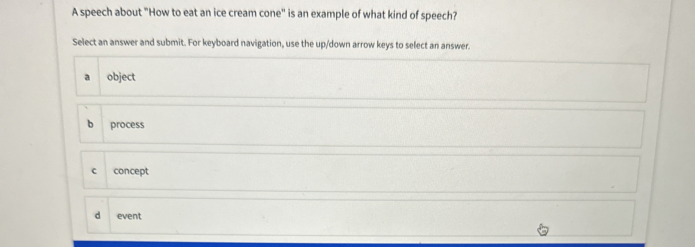 Solved A speech about "How to eat an ice cream cone" is an
