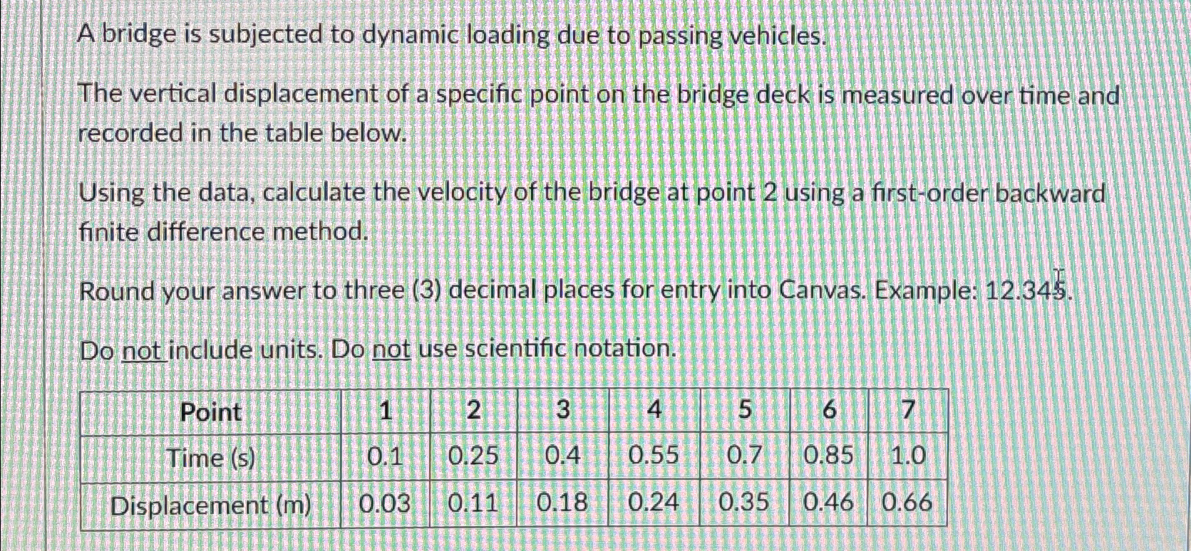 Solved A bridge is subjected to dynamic loading due to | Chegg.com