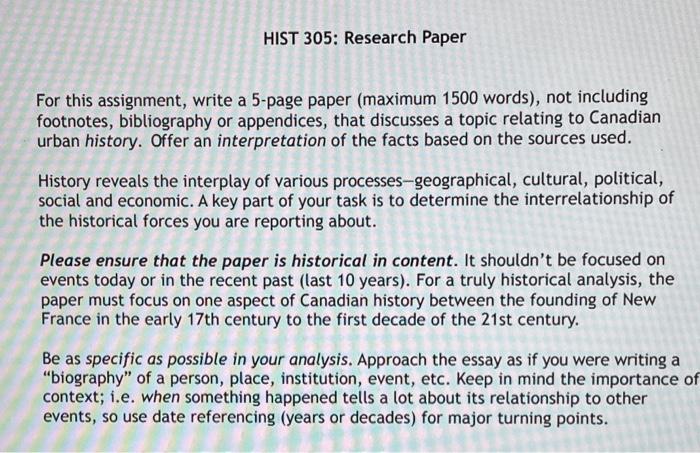 historical analysis paper