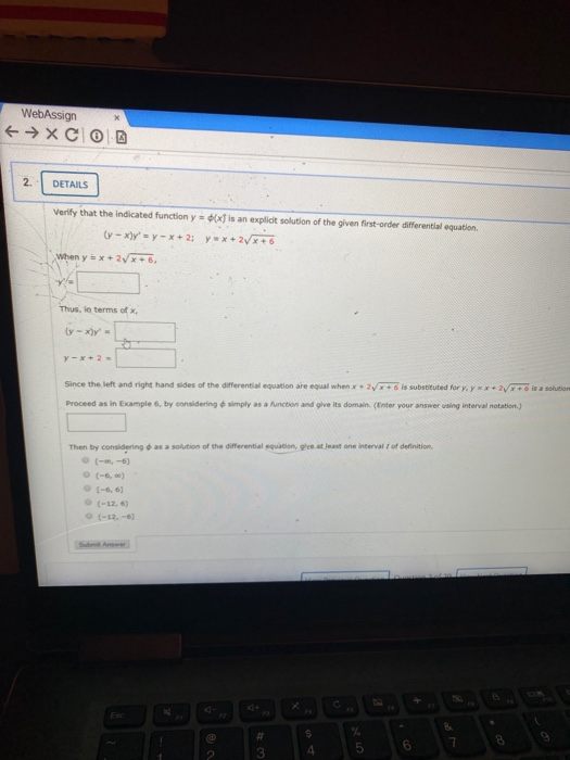 Solved WebAssign → X C 2. DETAILS Verify that the indicated | Chegg.com