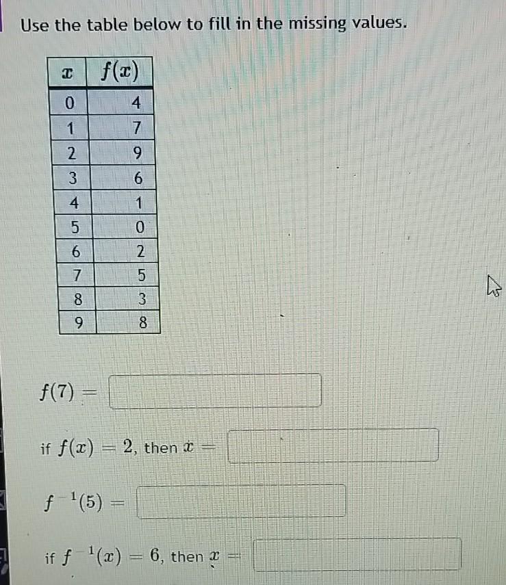 Solved Use the table below to fill in the missing values. T | Chegg.com