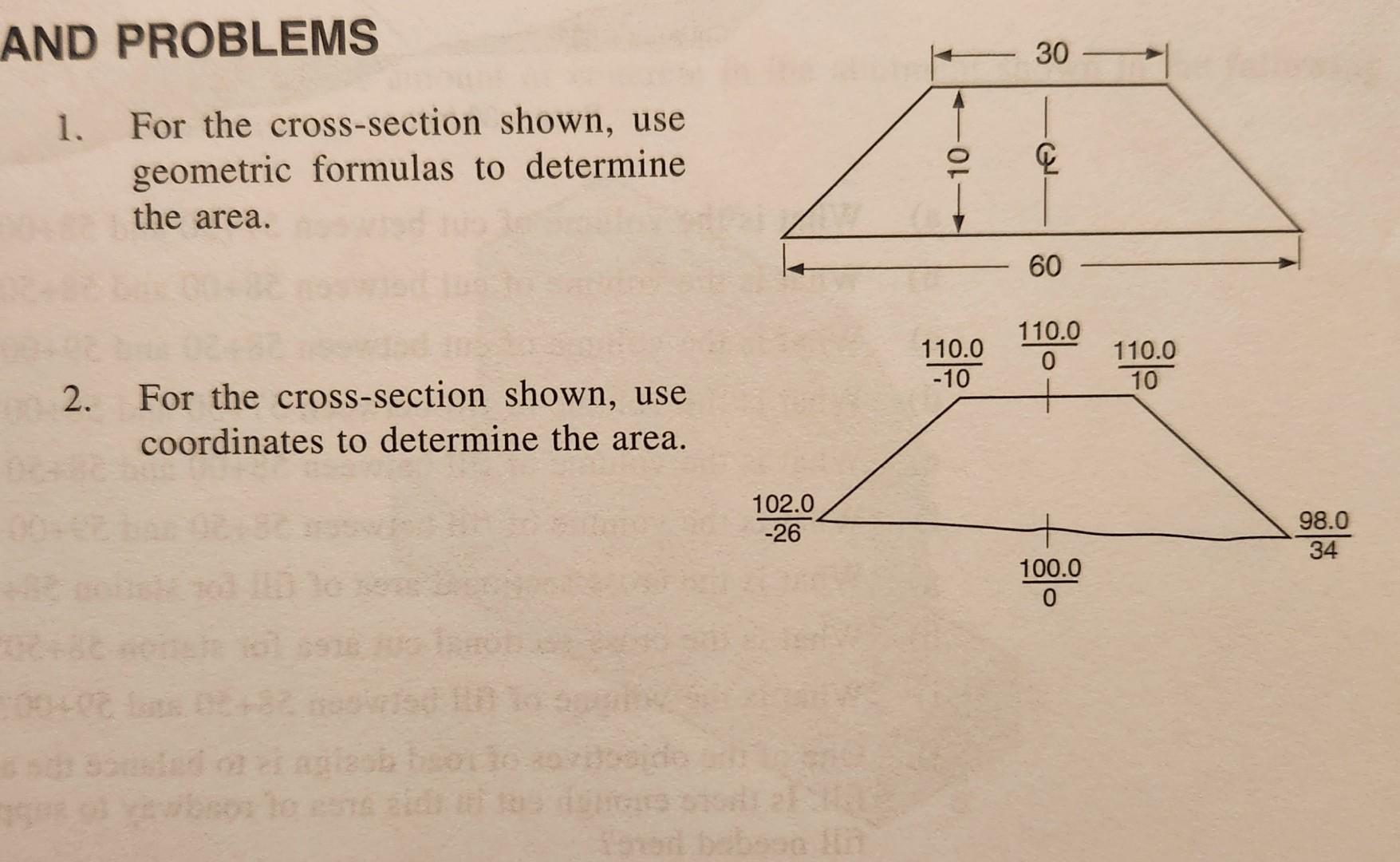 Solved 1 For The Cross Section Shown Use Geometric