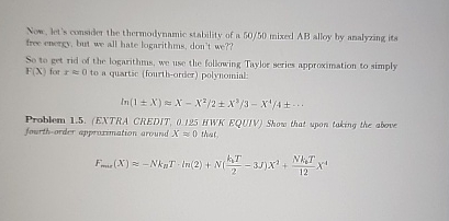 Solved Non, let s consider the thermodynamic stability of a | Chegg.com