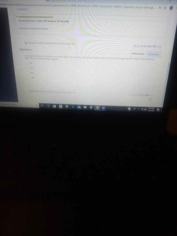 Solved Completion Remaining Time: 1 hour, 07 minutes 37 | Chegg.com