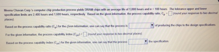 Solved Meena Chavan Corp's computer chip production process | Chegg.com