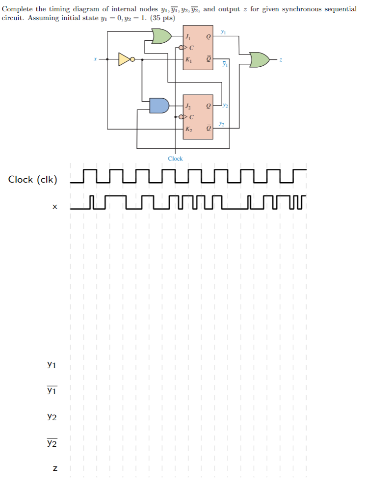 Solved Complete the timing diagram of internal nodes and | Chegg.com