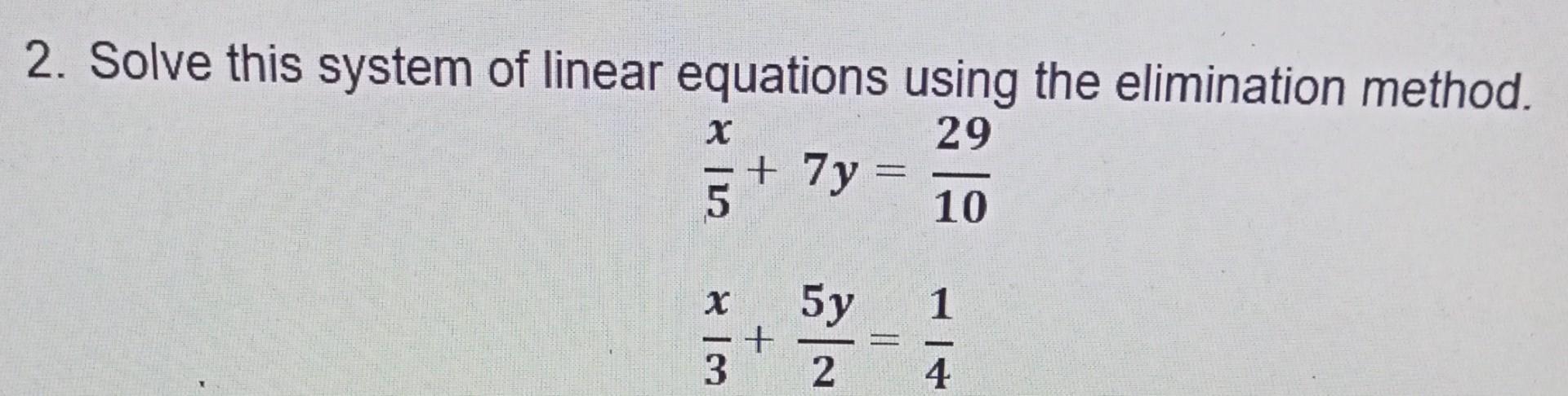 Solved 2. Solve this system of linear equations using the | Chegg.com