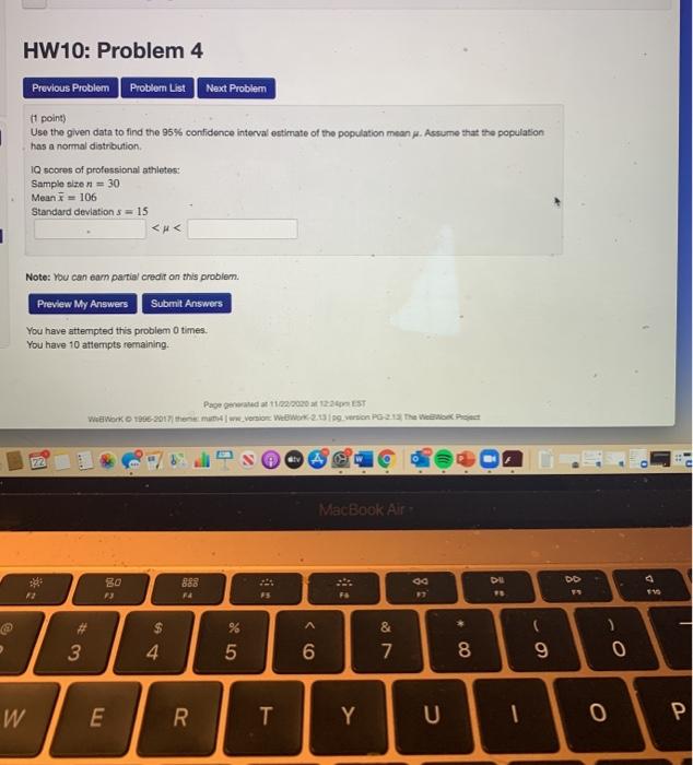Solved HW10: Problem 4 Previous Problem Probler List Next | Chegg.com