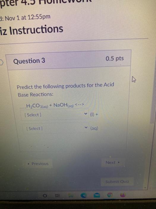 Solved H: Nov 1 at 12:55pm iz Instructions > 0.5 pts | Chegg.com