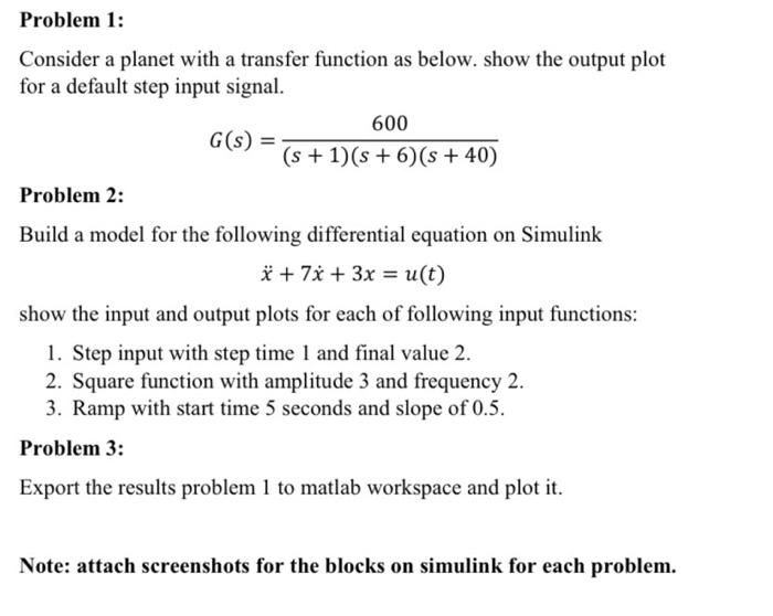 Solved Solving problems using easy MATLAB codes, taking a | Chegg.com