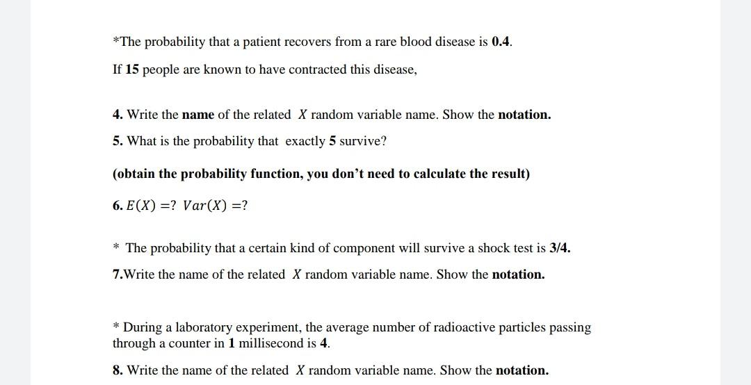 Solved *The Probability That A Patient Recovers From A Rare | Chegg.com