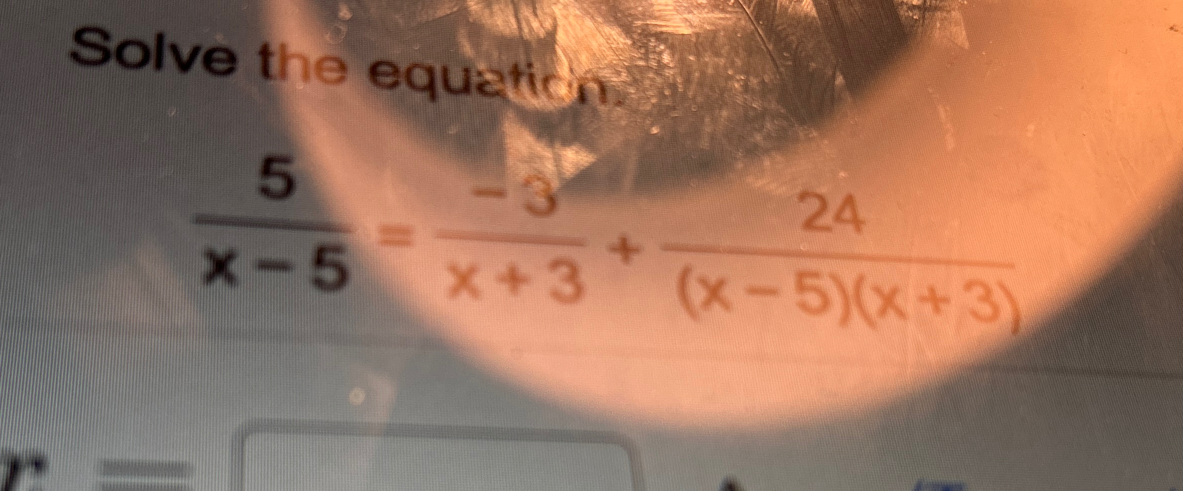 3 x 5 )= 9 solve the equation