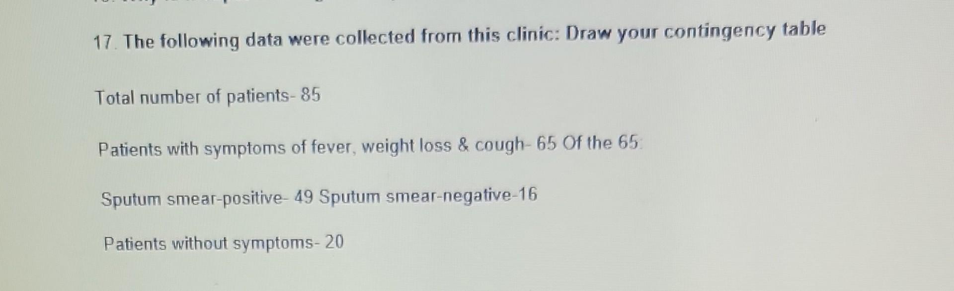Solved 17. The following data were collected from this | Chegg.com