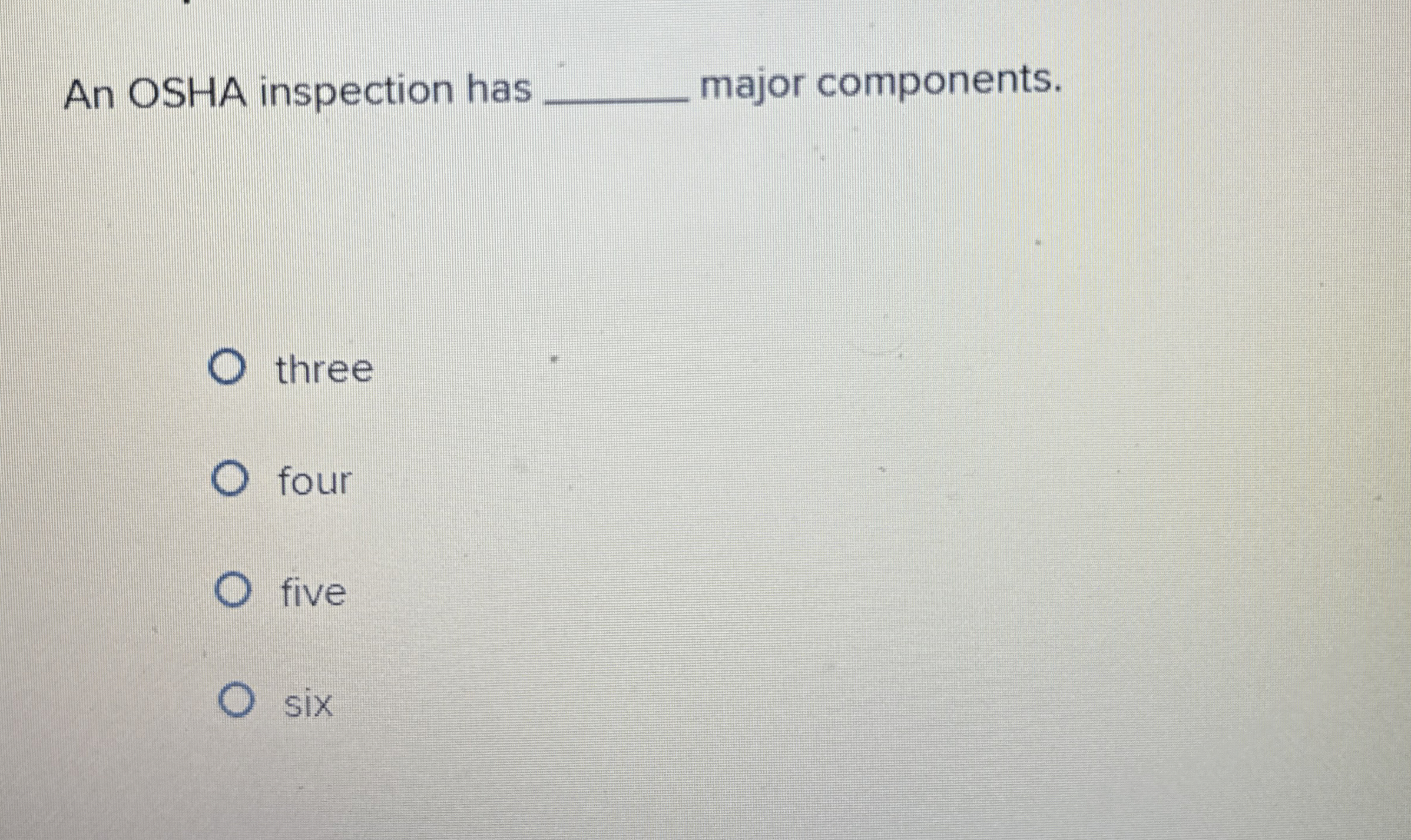Solved An OSHA inspection has q, ﻿major | Chegg.com