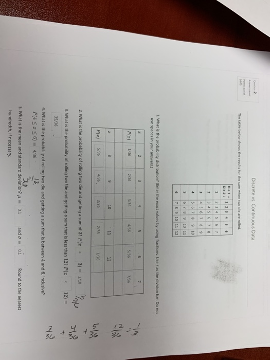 Solved Discrete vs. Continuous Data The table below shows | Chegg.com