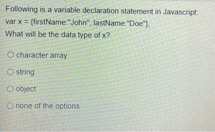 Solved Following is a variable declaration statement in | Chegg.com