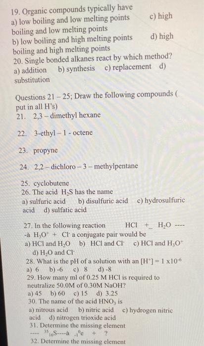 boiling point of organic compounds high or low