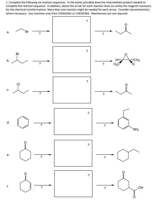 Solved Complete The Following Six Reaction Sequences. In The | Chegg.com