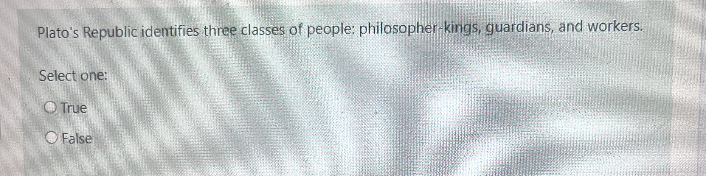 Solved Plato's Republic identifies three classes of people