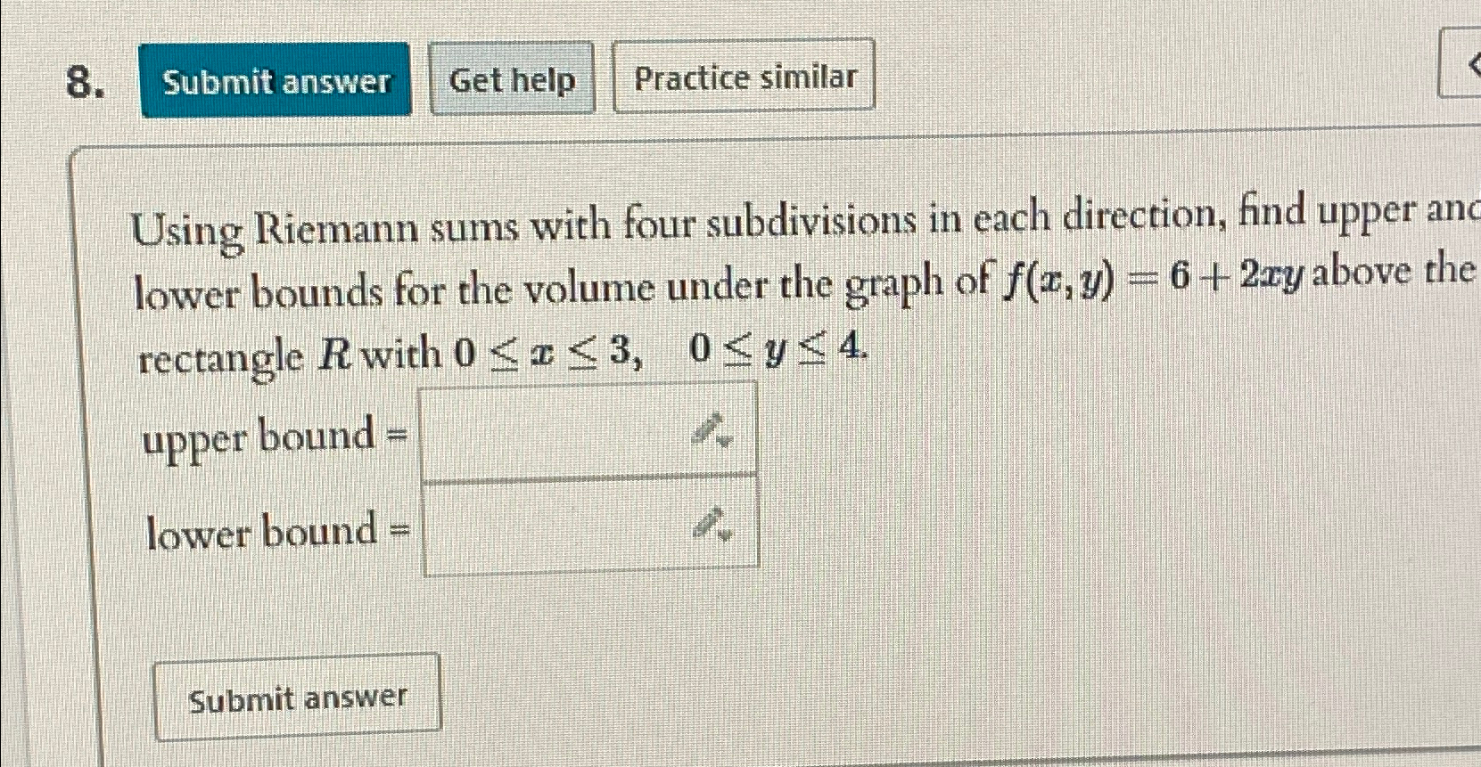 Solved Using Riemann Sums With Four Subdivisions In Each | Chegg.com