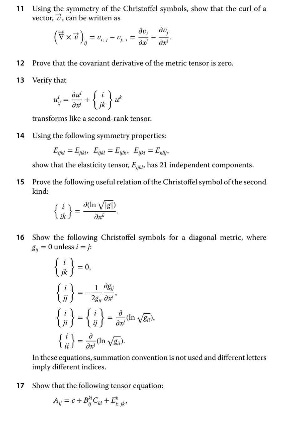 Solved 11 Using the symmetry of the Christoffel symbols, | Chegg.com