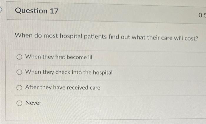 When do most hospital patients find out what their | Chegg.com