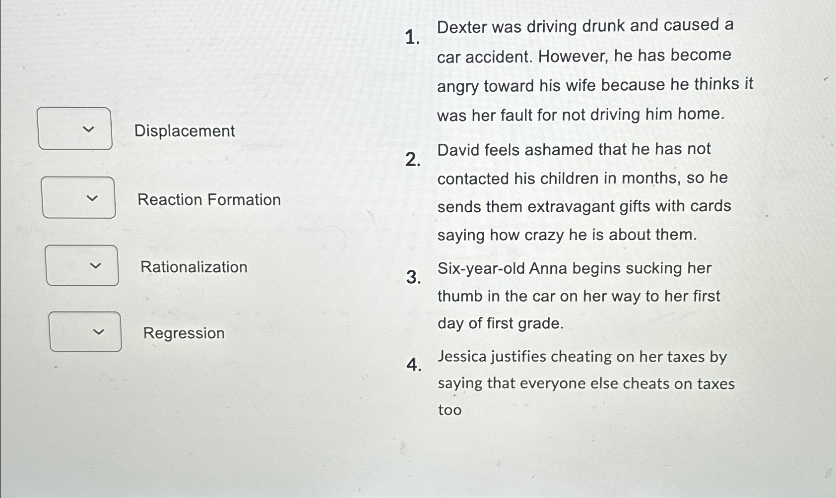 Solved Dexter was driving drunk and caused a car accident. | Chegg.com