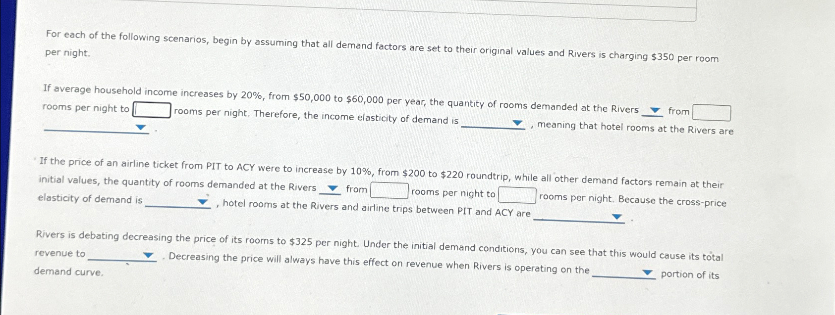 Solved For each of the following scenarios, begin by | Chegg.com